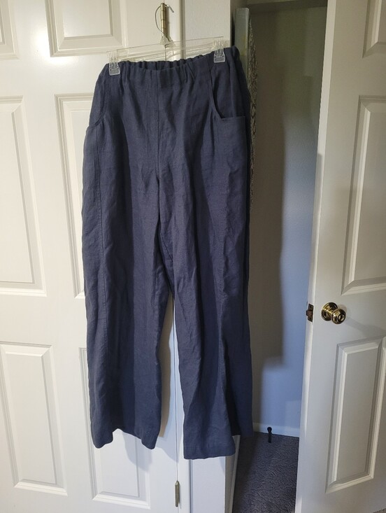 notPERFECTLINEN Pants - Npl Notperfectlinen Gray Linen Pants Xl